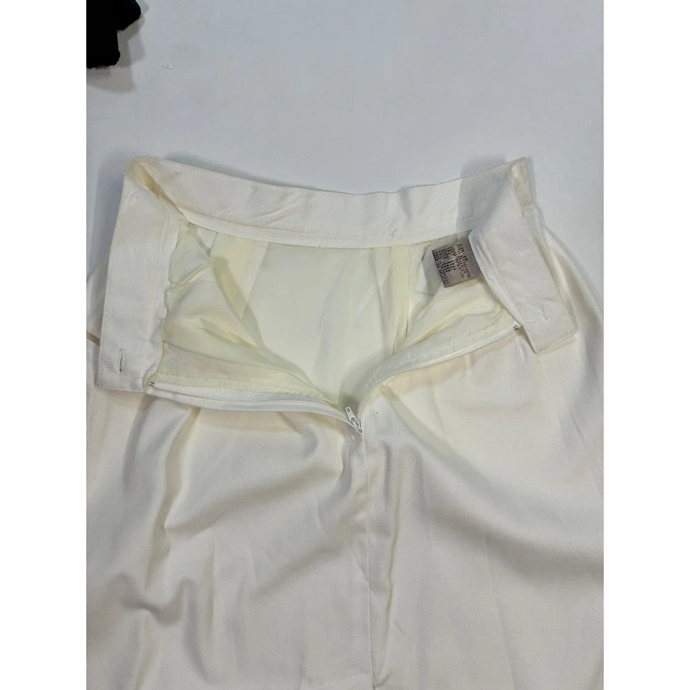 Vintage Sheridan Square Women's 10 Skirt White Midi Pocketed Pleated‎ Business